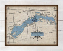 Load image into Gallery viewer, Buckeye Lake Ohio Map Design - Board Mounted Canvas Print
