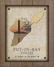 Load image into Gallery viewer, Put-In-Bay Ohio Vintage Design (2) - On 100% Natural Linen
