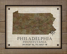 Load image into Gallery viewer, Philadelphia Pennsylvania  Vintage Design - On 100% Natural Linen
