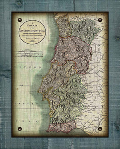 1811 Vintage Portugal Map -  On 100% Natural Linen