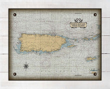 Load image into Gallery viewer, Puerto Rico Nautical Chart - On 100% Natural Linen
