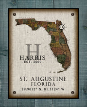 Load image into Gallery viewer, Personalized Prints of Any State &amp; Town In The U.S.A. - On 100% Natural Linen
