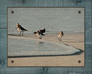 Sandpipers - On 100% Natural Linen