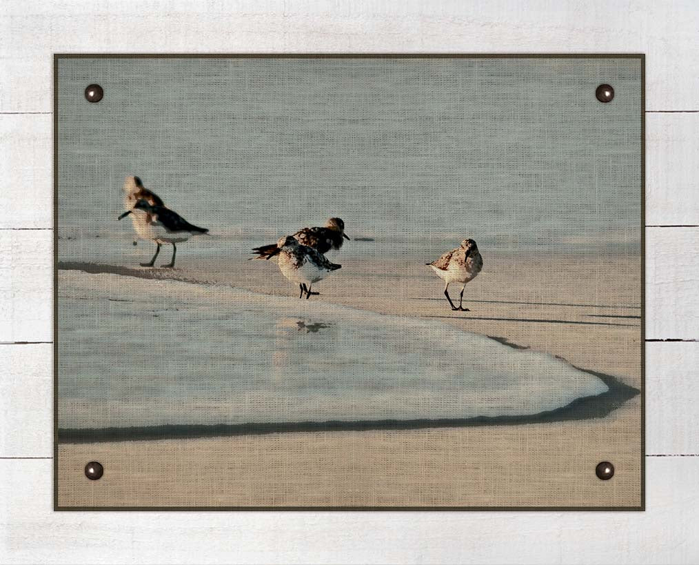 Sandpipers - On 100% Natural Linen