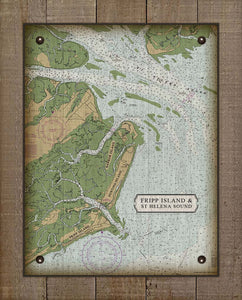 Fripp Island & St Helena Island Nautical Chart - On 100% Natural Linen