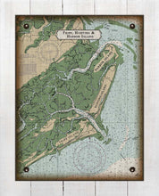Load image into Gallery viewer, Fripp, Hunting &amp; Harbor Island South Carolina Nautical Chart - On 100% Natural Linen
