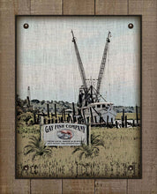 Load image into Gallery viewer, Gay Seafood Boat &amp; Sign - On 100% Linen
