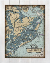Load image into Gallery viewer, James Island South Carolina Nautical Chart - On 100% Natural Linen
