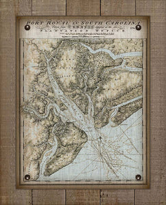 1776 Port Royal Sound Carolina Nautical Chart - Board Mounted Canvas Print