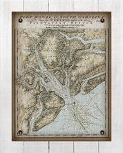 Load image into Gallery viewer, 1776 Port Royal Sound Carolina Nautical Chart - On 100% Natural Linen
