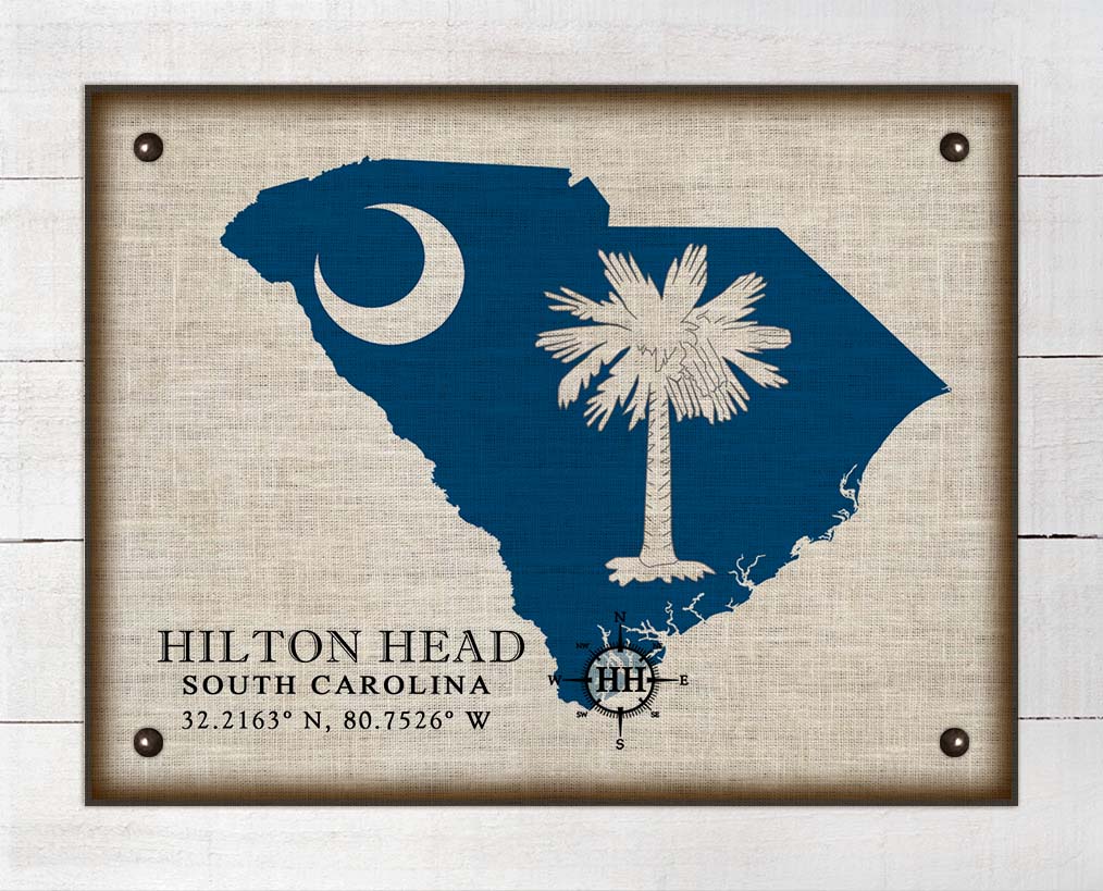 Hilton Head South Carolina Design - On 100% Natural Linen