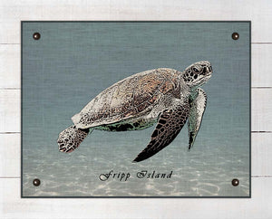 Fripp Island Sea Turtle - On 100% Linen