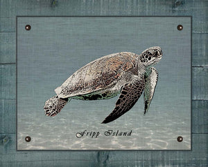 Fripp Island Sea Turtle - On 100% Linen