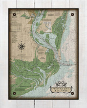Load image into Gallery viewer, Winyah Bay Sound Carolina Nautical Chart - On 100% Natural Linen
