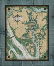 Load image into Gallery viewer, Beaufort &amp; Port Royal South Carolina Nautical Chart - On 100% Natural Linen
