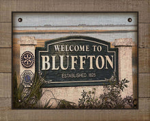 Load image into Gallery viewer, Bluffton South Carolina Welcome Sign - On 100% Linen
