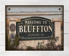 Load image into Gallery viewer, Bluffton South Carolina Welcome Sign - On 100% Linen
