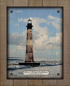Charleston South Carolina Lighthouse - On 100% Linen