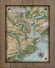 Load image into Gallery viewer, Charleston South Carolina Nautical Chart - On 100% Natural Linen
