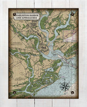 Load image into Gallery viewer, Charleston South Carolina Nautical Chart - On 100% Natural Linen
