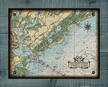 Load image into Gallery viewer, Charleston &amp; Islands (East) Nautical Chart - On 100% Natural Linen
