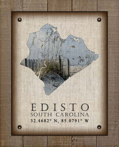 Edisto Island Silhouette Sea Oats Design - On 100% Natural Linen