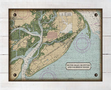Load image into Gallery viewer, Hilton Head Island Nautical Chart (Horizontal) - On 100% Natural Linen
