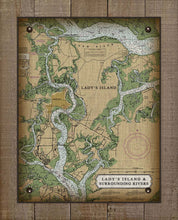 Load image into Gallery viewer, Lady&#39;s Island South Carolina Nautical Chart - On 100% Natural Linen
