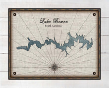 Load image into Gallery viewer, Lake Bowen South Carolina Map Design - On 100% Natural Linen
