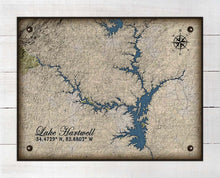 Load image into Gallery viewer, Lake Hartwell South Carolina Map Design - On 100% Natural Linen
