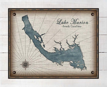 Load image into Gallery viewer, Lake Marion South Carolina Map Design - On 100% Natural Linen
