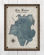 Load image into Gallery viewer, Lake Moultrie South Carolina Map Design - On 100% Natural Linen
