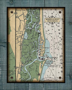 Murrells Inlet South Carolina Nautical Chart - On 100% Natural Linen