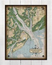 Load image into Gallery viewer, Port Royal Sound Carolina Nautical Chart - On 100% Natural Linen
