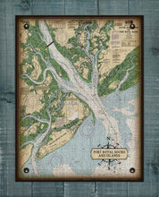 Load image into Gallery viewer, Port Royal Sound Carolina Nautical Chart - On 100% Natural Linen
