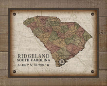 Load image into Gallery viewer, Ridgeland South Carolina Vintage Design - On 100% Natural Linen
