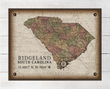 Load image into Gallery viewer, Ridgeland South Carolina Vintage Design - On 100% Natural Linen
