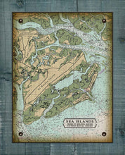 Load image into Gallery viewer, Sea Islands South Carolina Nautical Chart - On 100% Natural Linen
