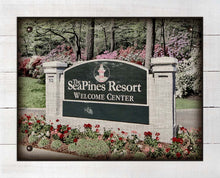 Load image into Gallery viewer, Sea Pines Hilton Head Sign - On 100% Linen
