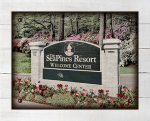Sea Pines Hilton Head Sign - On 100% Linen