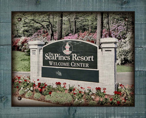 Sea Pines Hilton Head Sign - On 100% Linen