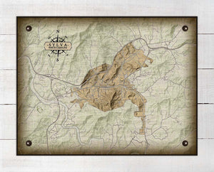 Sylva North Carolina Map Design - On 100% Natural Linen