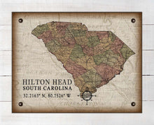 Load image into Gallery viewer, Hilton Head South Carolina Vintage Design - On 100% Natural Linen
