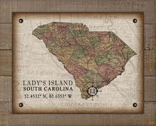 Load image into Gallery viewer, Lady&#39;s Island South Carolina Vintage Design - On 100% Natural Linen
