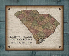 Load image into Gallery viewer, Lady&#39;s Island South Carolina Vintage Design - On 100% Natural Linen
