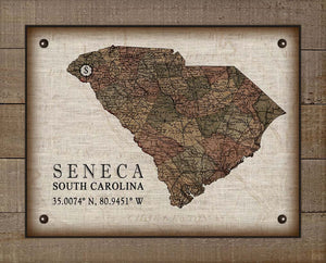 Seneca South Carolina Vintage Design - On 100% Natural Linen