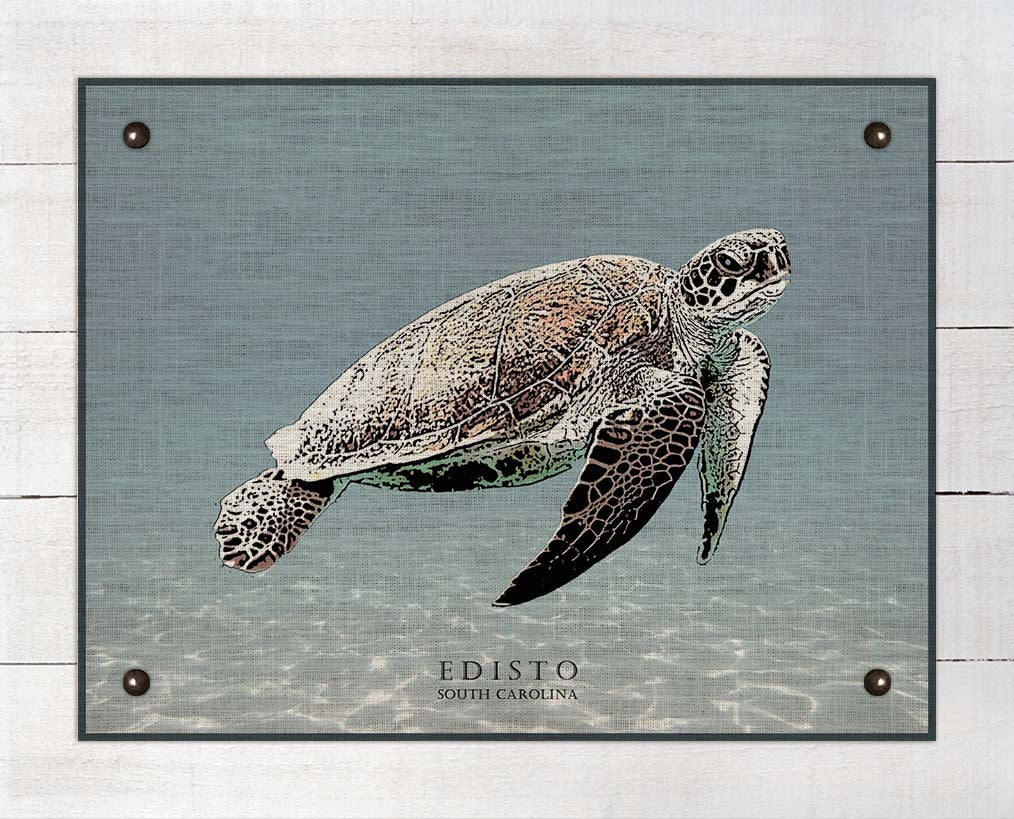 Edisto Island Sea Turtle - On 100% Linen