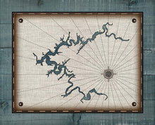 Load image into Gallery viewer, Boone Lake Tennessee Map Design - On 100% Natural Linen
