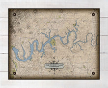 Load image into Gallery viewer, Old Hickory Lake Tennessee Map Design - On 100% Natural Linen
