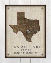 Load image into Gallery viewer, San Antonio Texas Vintage Design - On 100% Natural Linen
